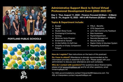Admin Support Back to School 2022-2023